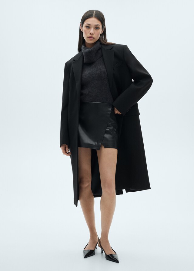 Mango Falda Pantalón Efecto Piel