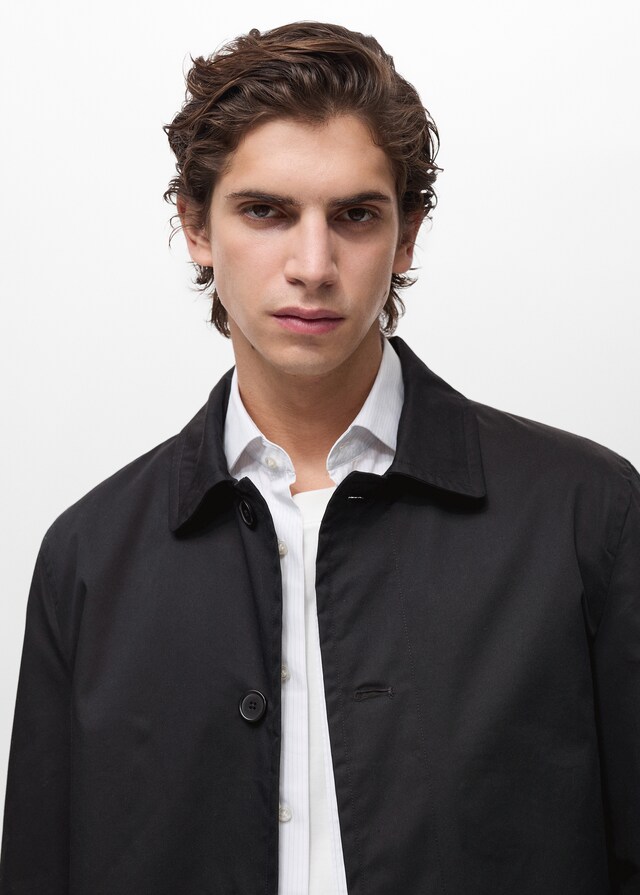 Mango Gabardina Algodón Water Repellent