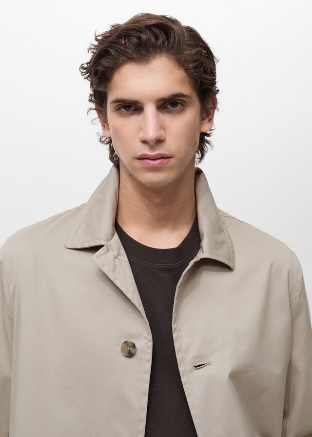 Mango Gabardina Algodón Water Repellent