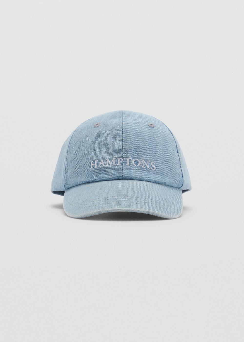 Mango Gorra denim mensaje