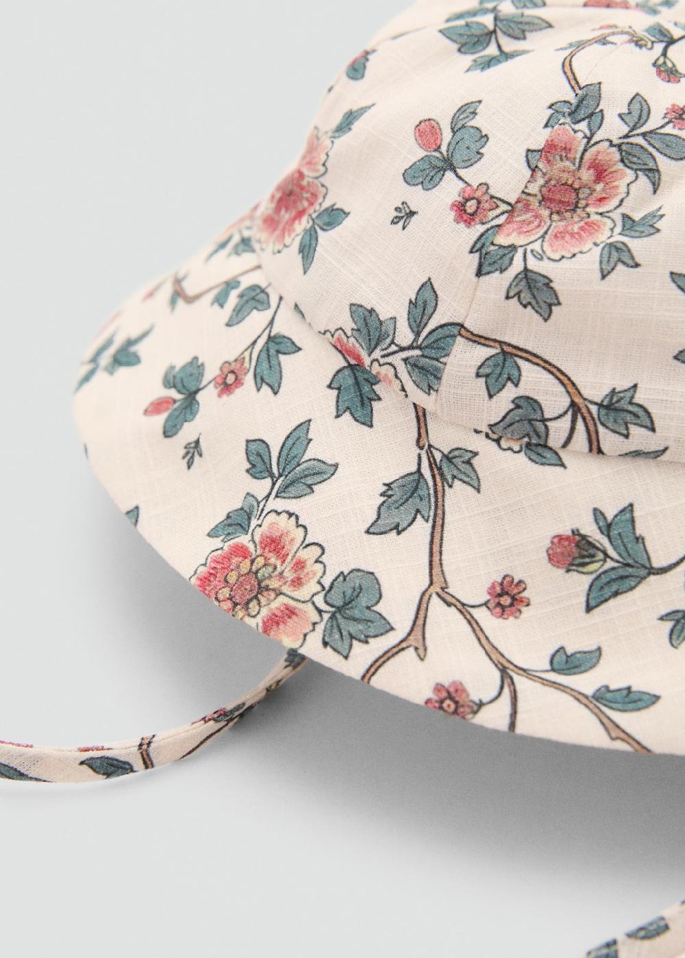 Mango Gorro algodón flores