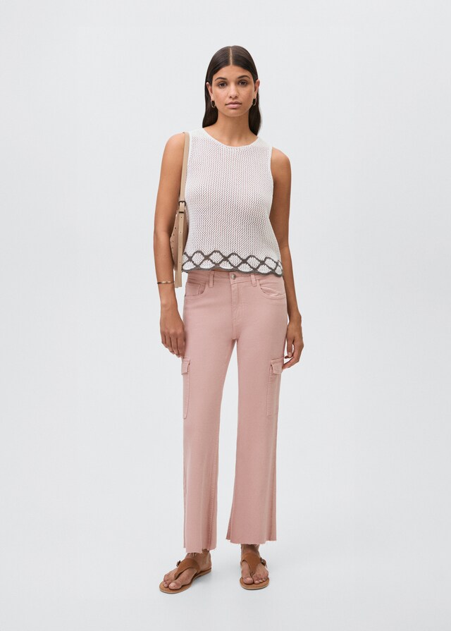 Mango Jeans Crop Flare Cargo