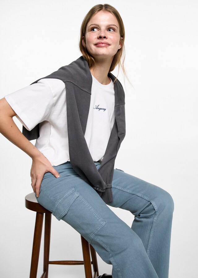 Mango Jeans Crop Flare Cargo