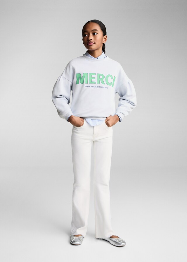 Mango Jeans Flare Bajo Deshilachado