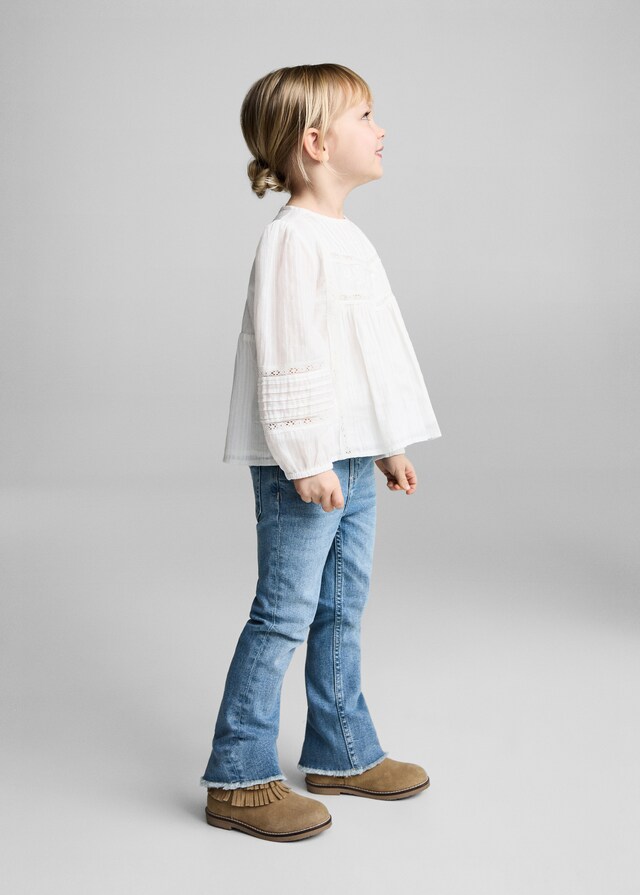 Mango Jeans Flare Bajo Deshilachado