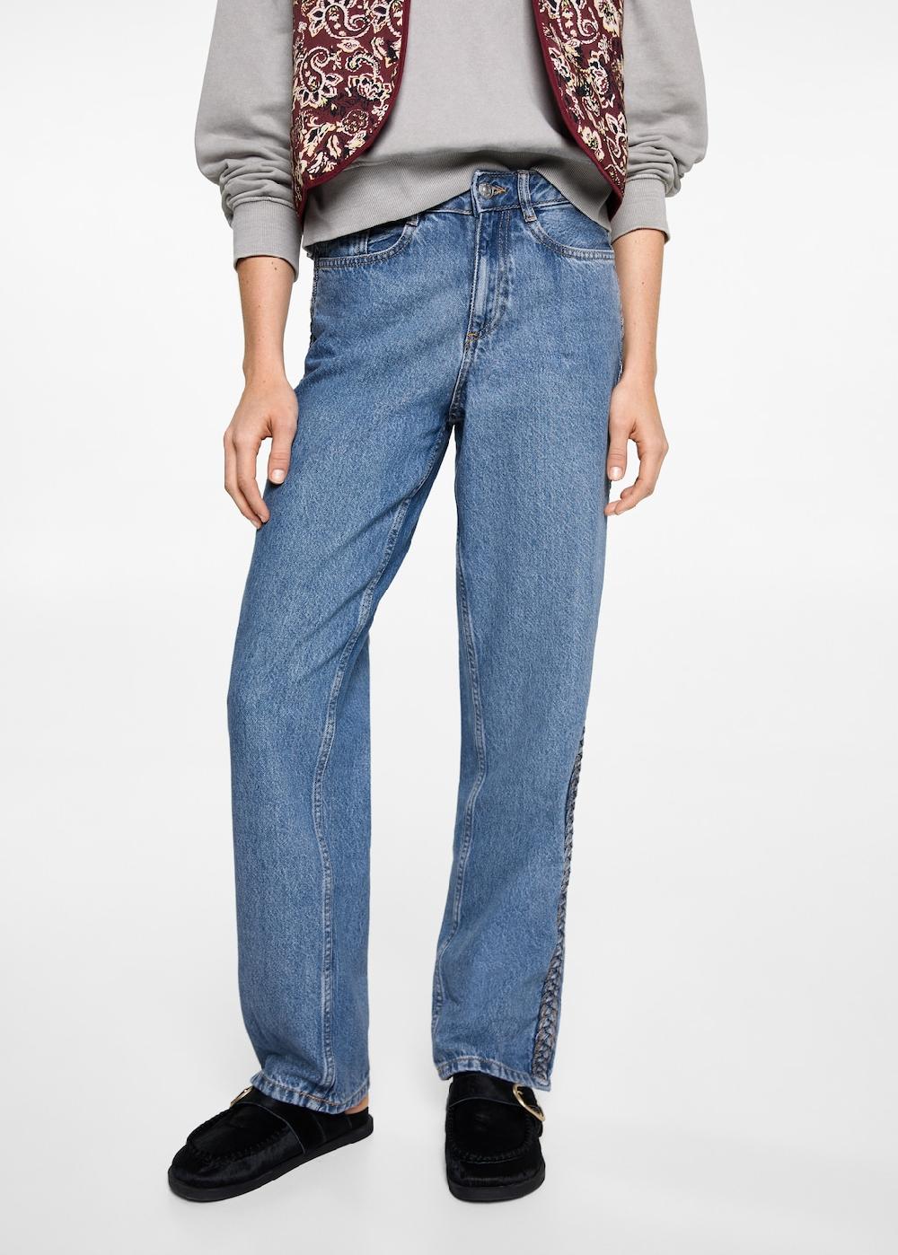 Mango Jeans lateral trenzado