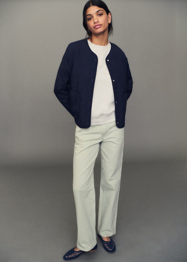 Mango Jeans Straight Rayas