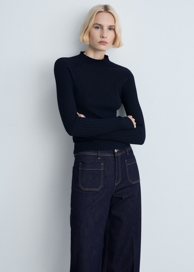 Mango Jeans Wideleg Bolsillos Rinse Wash