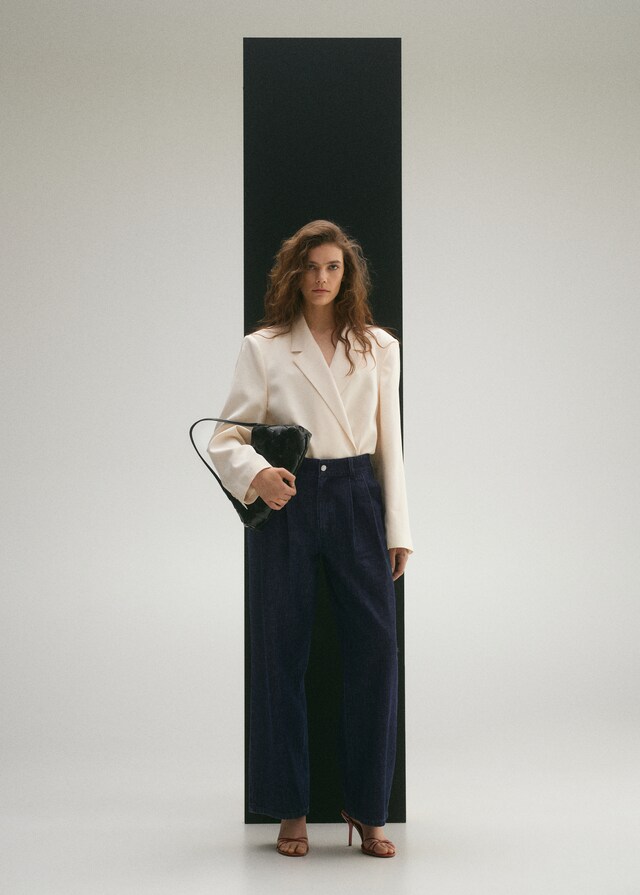 Mango Jeans Wideleg Pinzas Rinse Wash