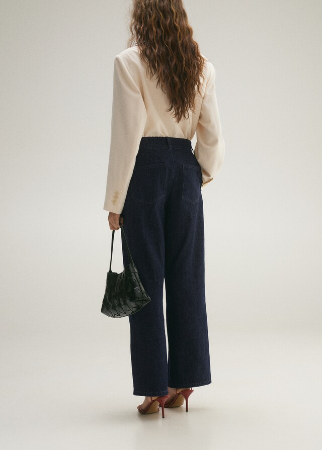 Mango Jeans Wideleg Pinzas Rinse Wash