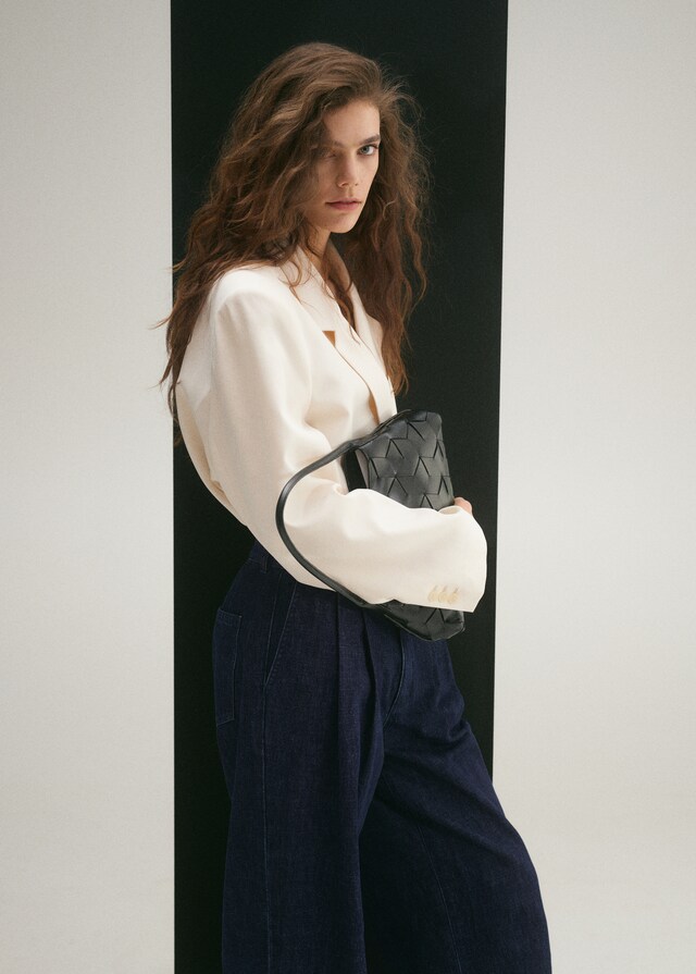 Mango Jeans Wideleg Pinzas Rinse Wash