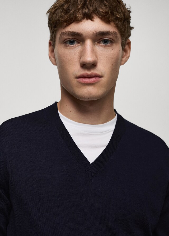 Mango Jersey 100% Lana Merino Cuello Pico