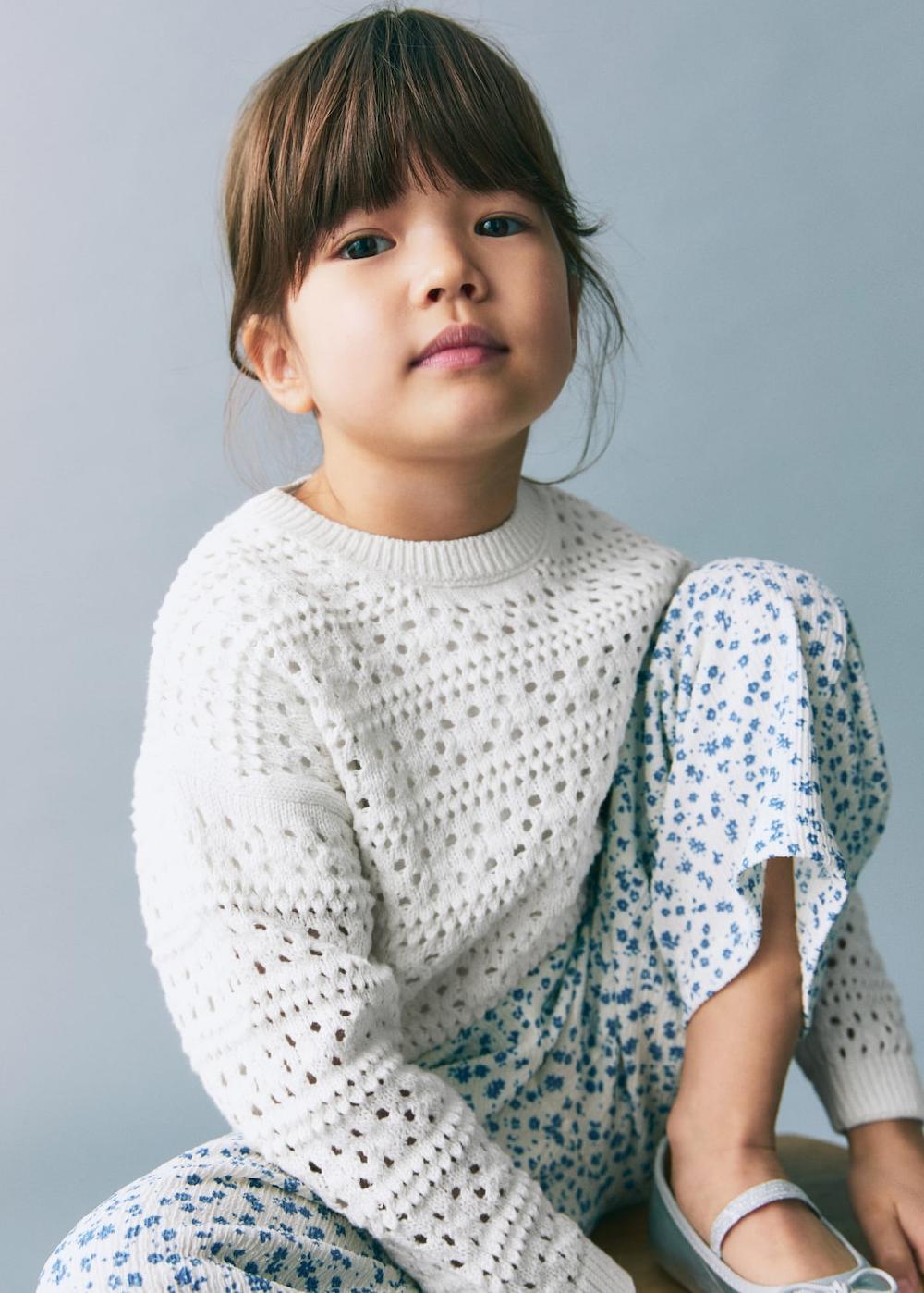 Mango Jersey calado algodón reciclado