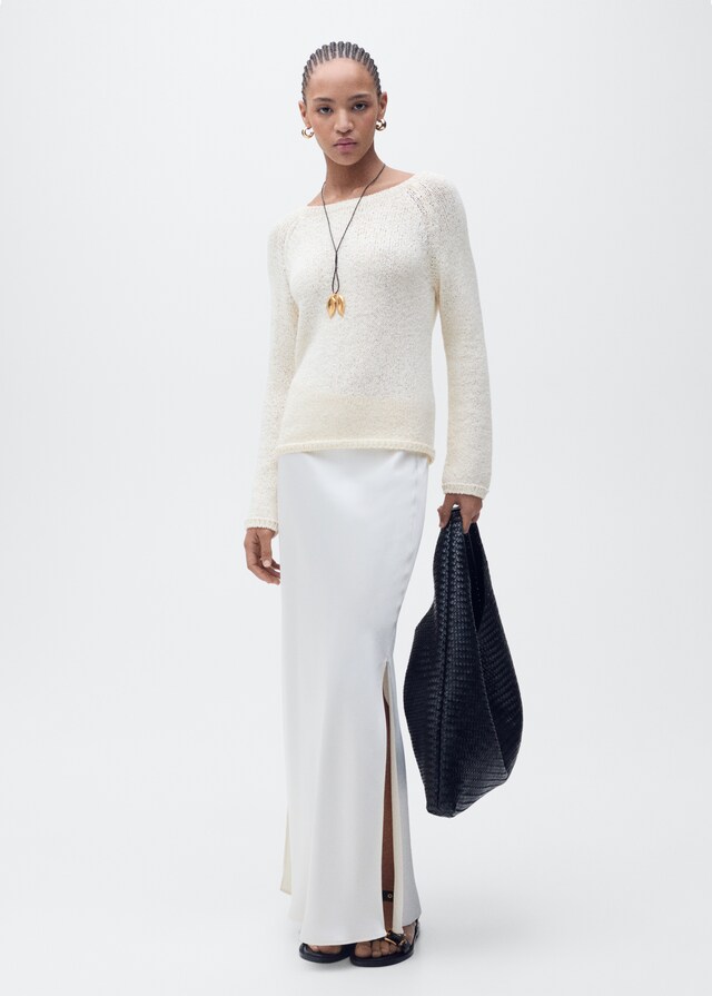 Mango Jersey Crochet Cuello Redondo