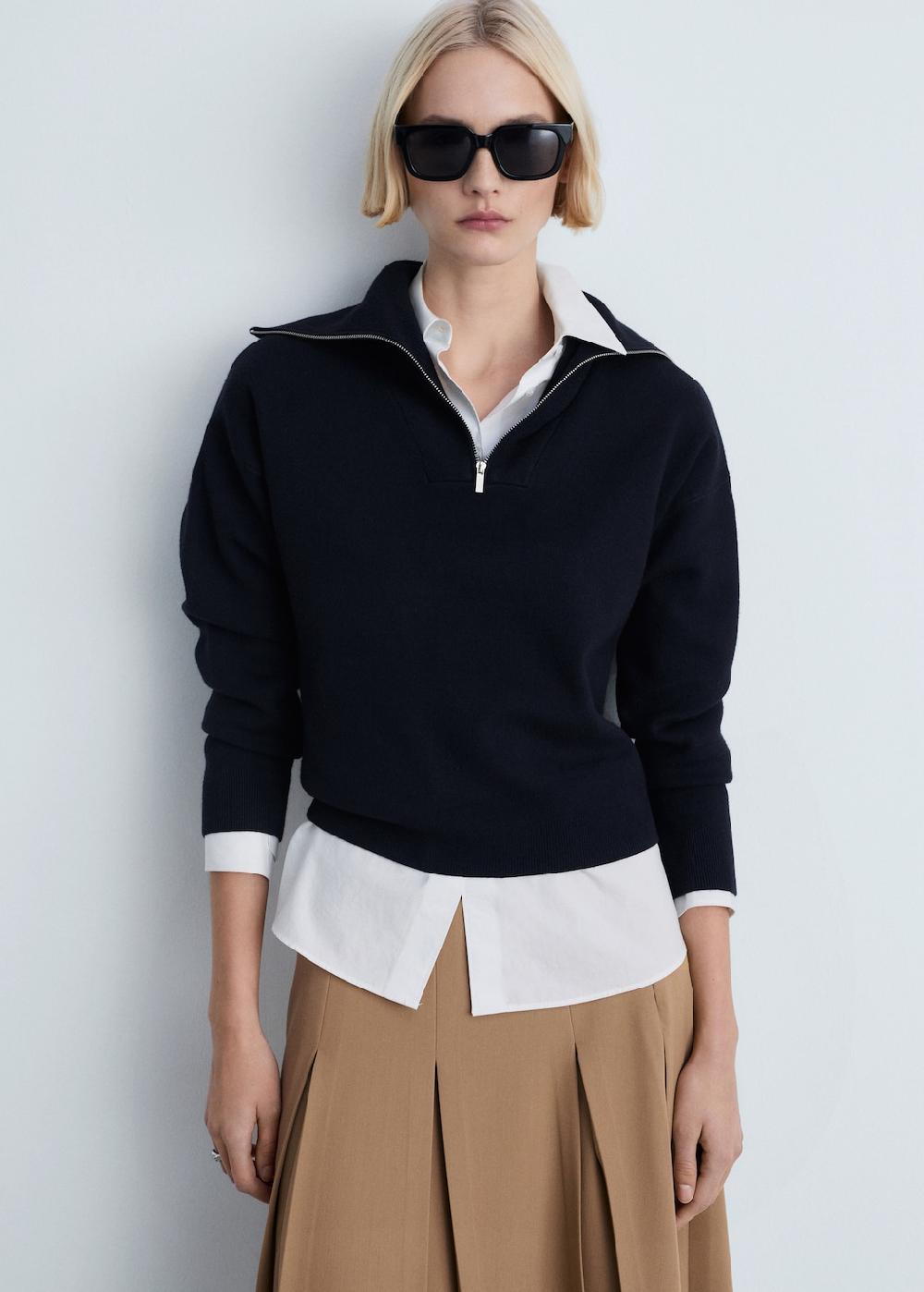 Mango Jersey cuello cremallera