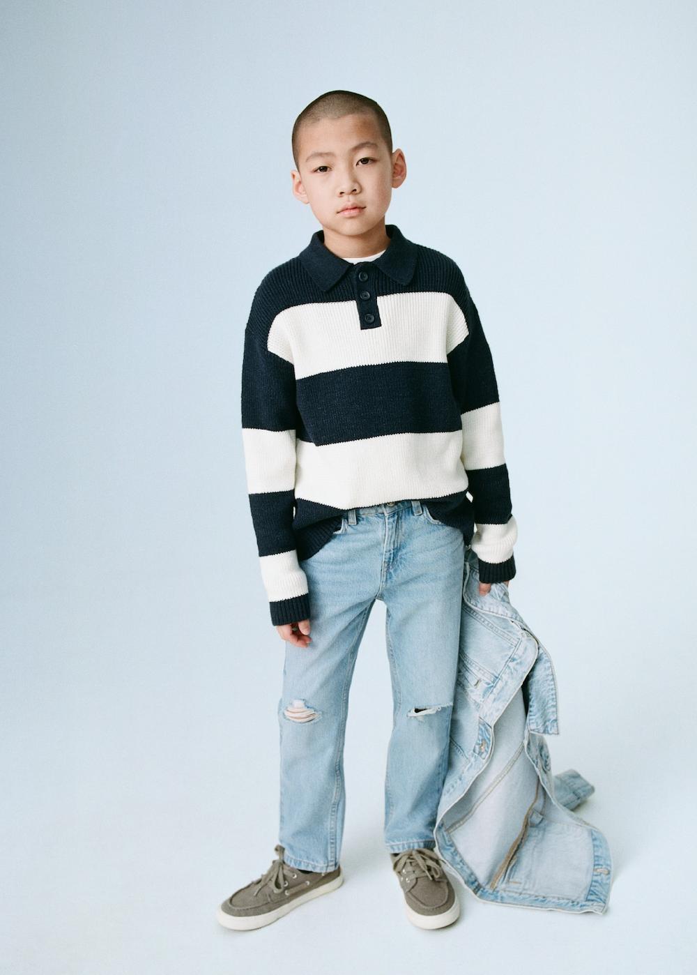 Mango Jersey estilo polo rayas