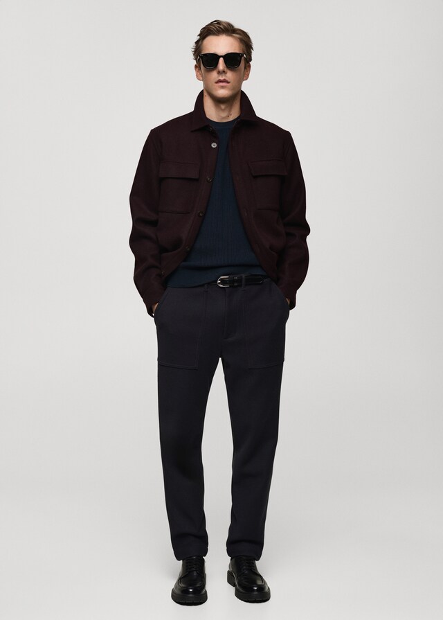 Mango Jersey Punto Algodón Canalé