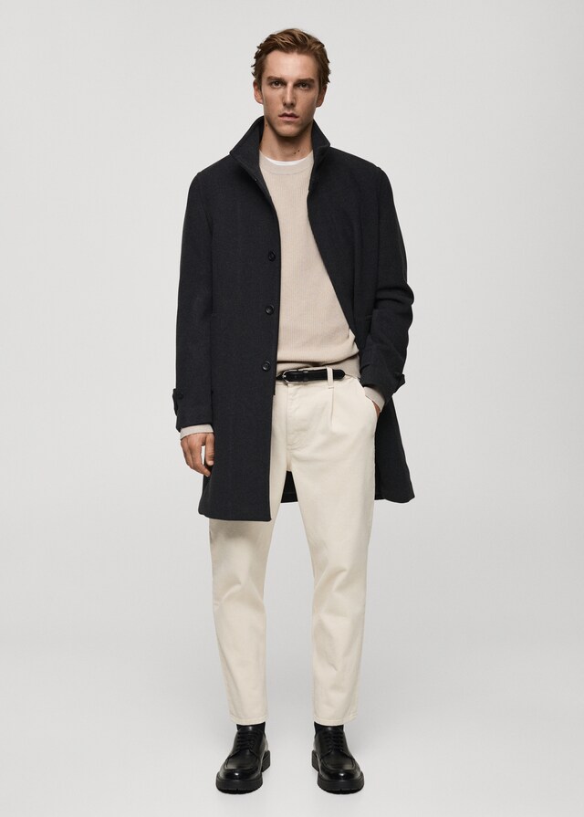 Mango Jersey Punto Algodón Canalé