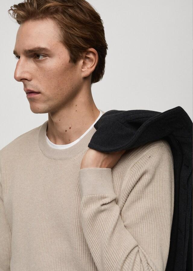 Mango Jersey Punto Algodón Canalé