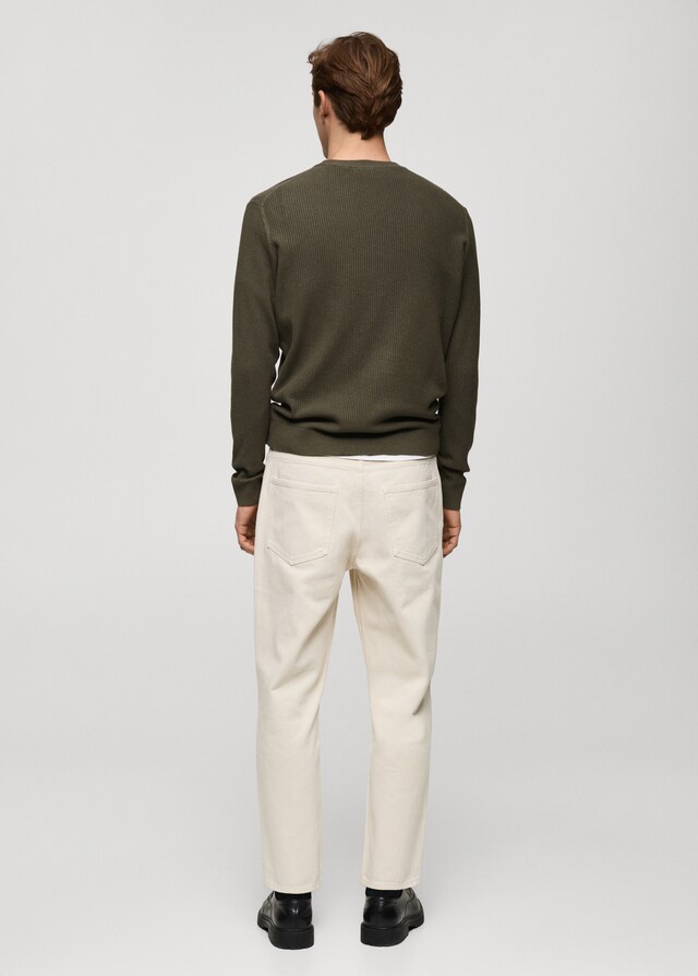 Mango Jersey Punto Algodón Canalé