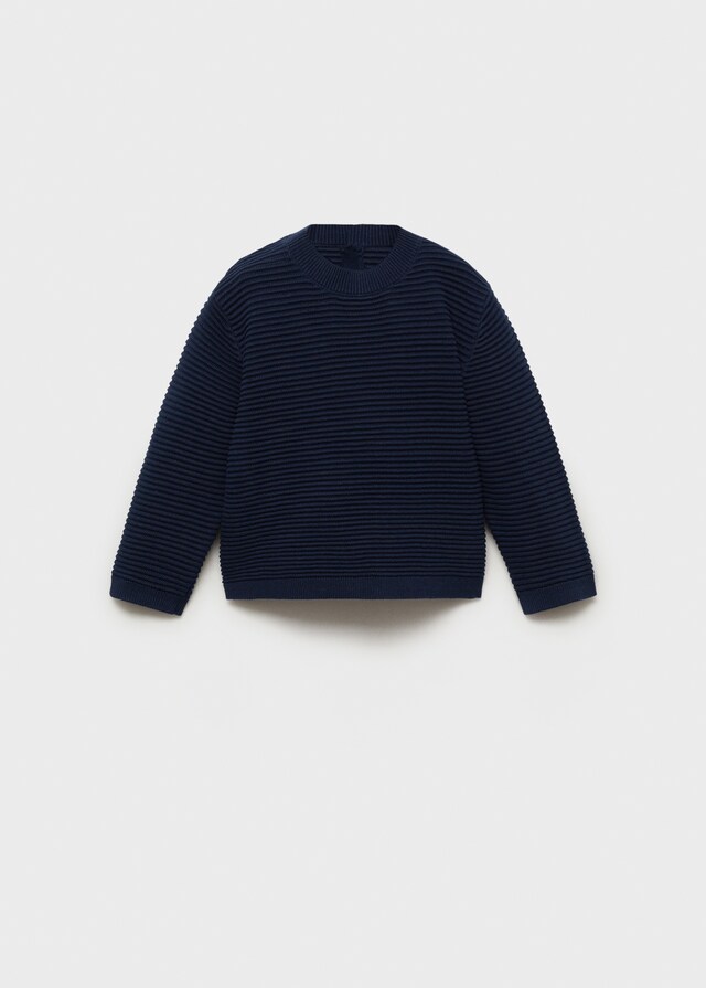 Mango Jersey Punto Algodón Relieve