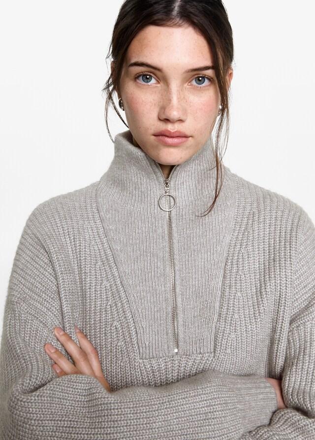 Mango Jersey Punto Cremallera Cuello