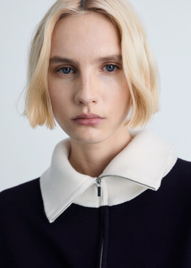 Mango Jersey Punto Cuello Contraste