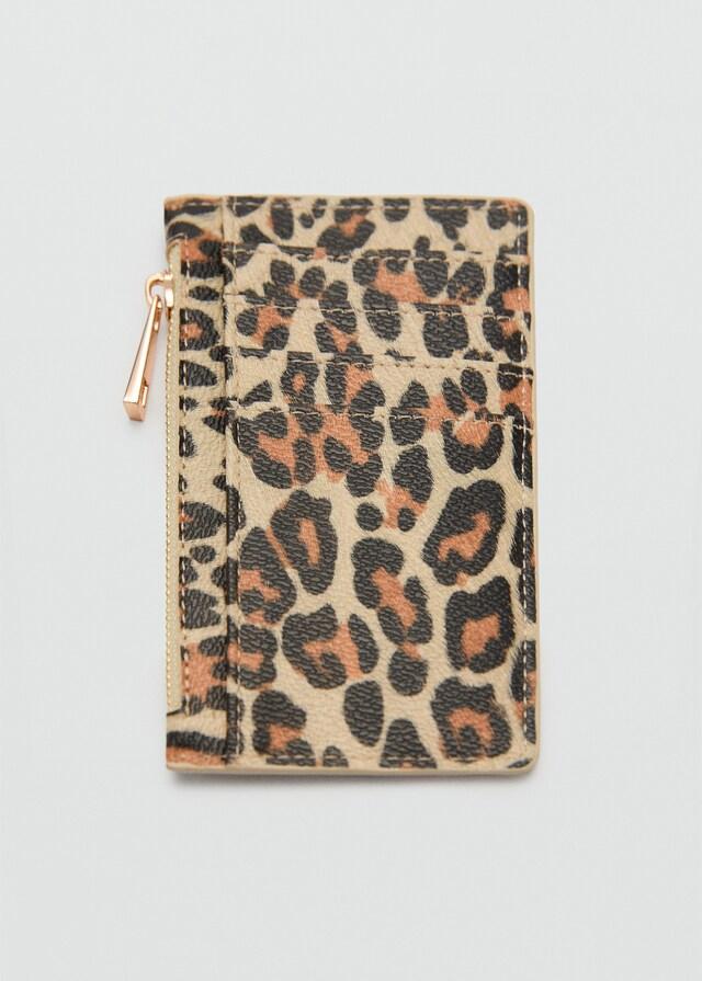 Mango Monedero Efecto Piel Leopardo