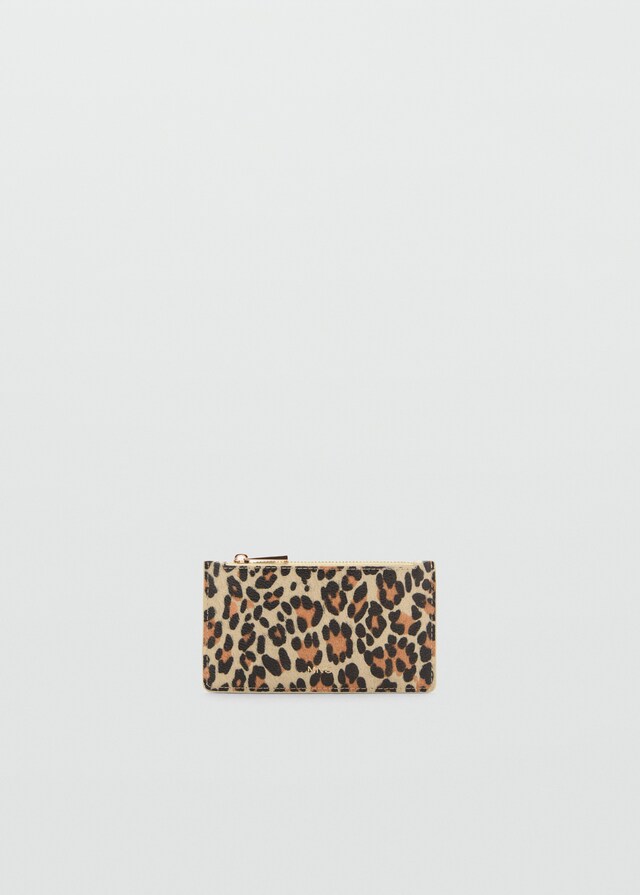 Mango Monedero Efecto Piel Leopardo