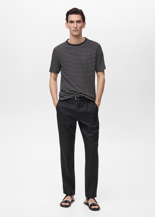 Mango Pantalón 100% Lino Slim Fit