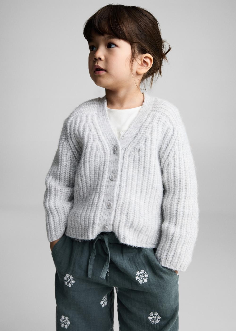 Mango Pantalón algodón bordado