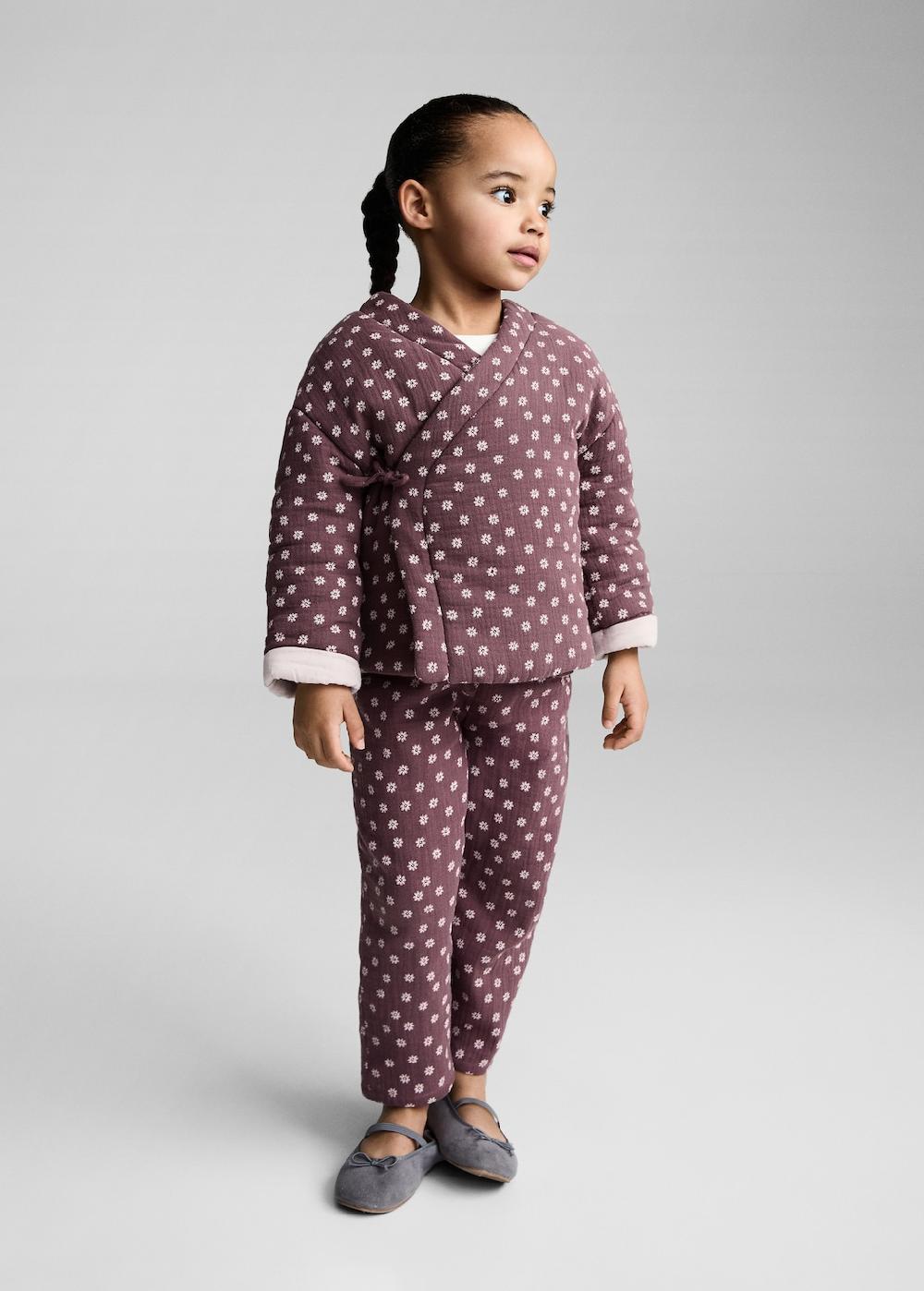 Mango Pantalón algodón estampado