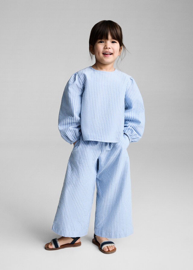 Mango Pantalón Algodón Rayas