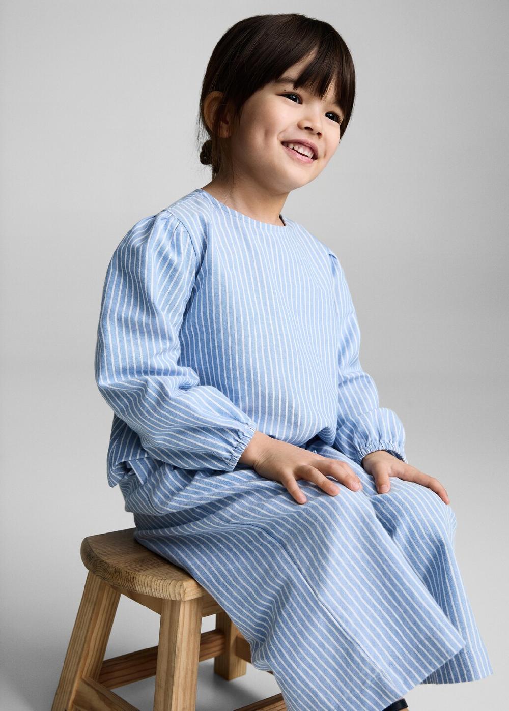 Mango Pantalón algodón rayas