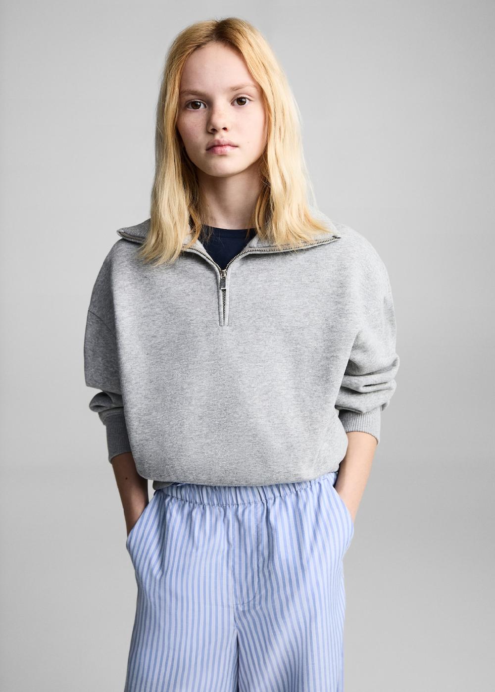 Mango Pantalón algodón rayas