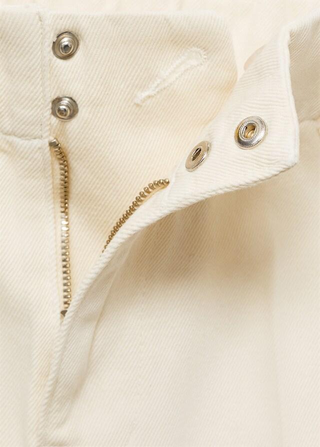 Mango Pantalón Algodón Wideleg Tiro Alto