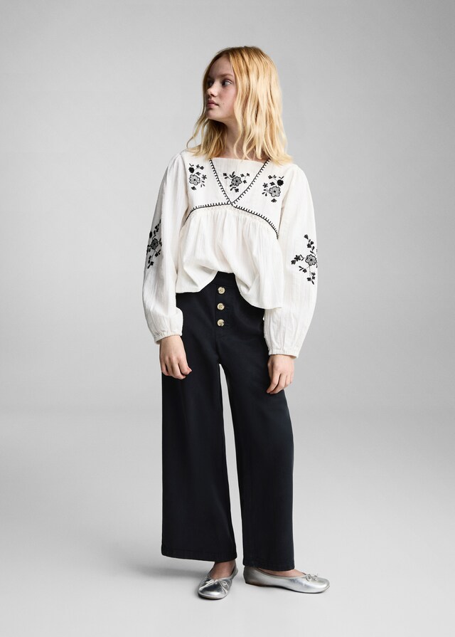 Mango Pantalón Culotte Botones