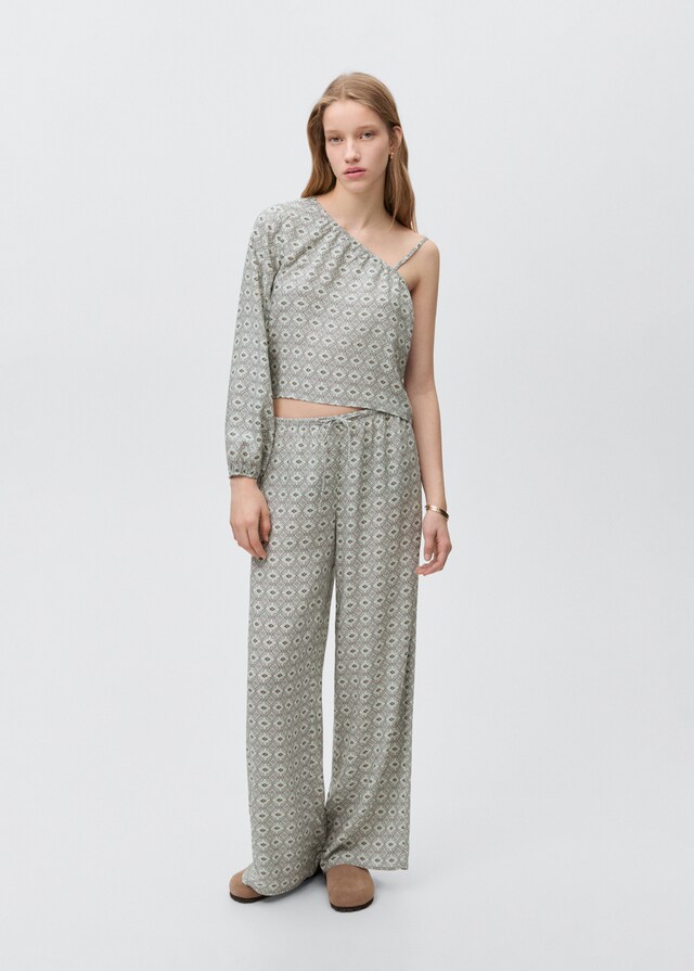 Mango Pantalón Fluido Estampado