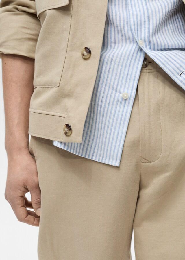 Mango Pantalón Lino Regular Fit