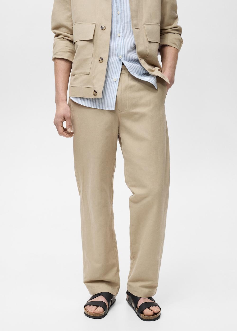 Mango Pantalón lino regular fit