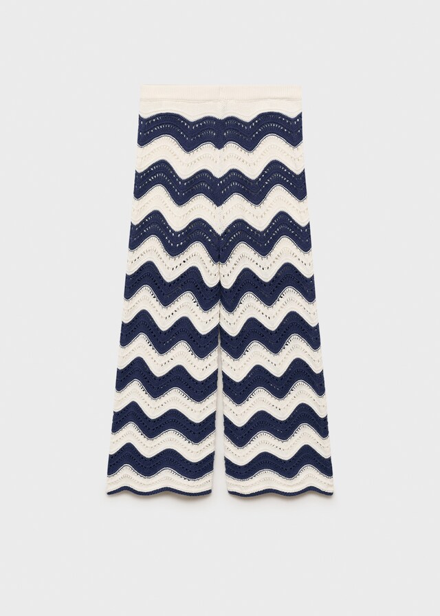 Mango Pantalón Punto Calado Zigzag