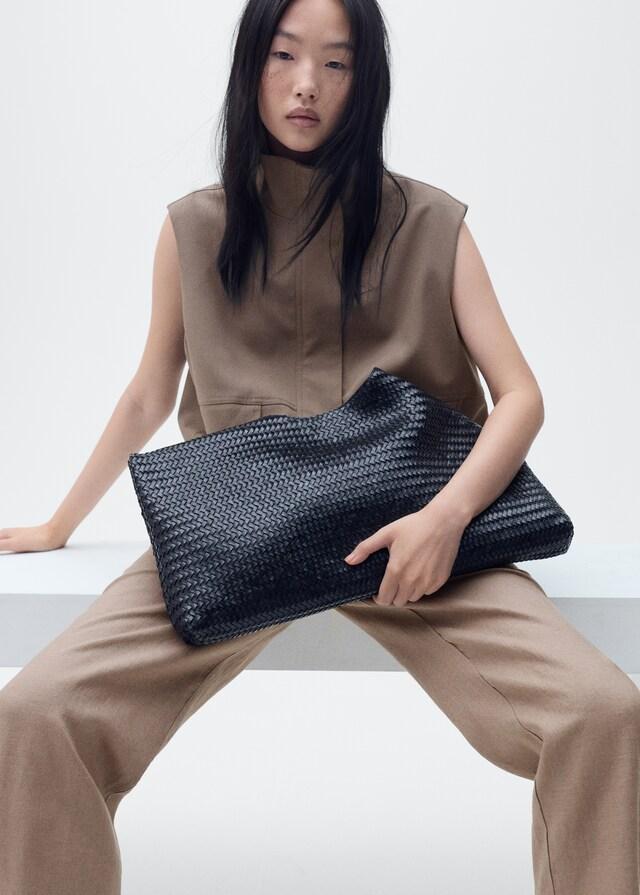 Mango Pantalón Recto Crop Lino