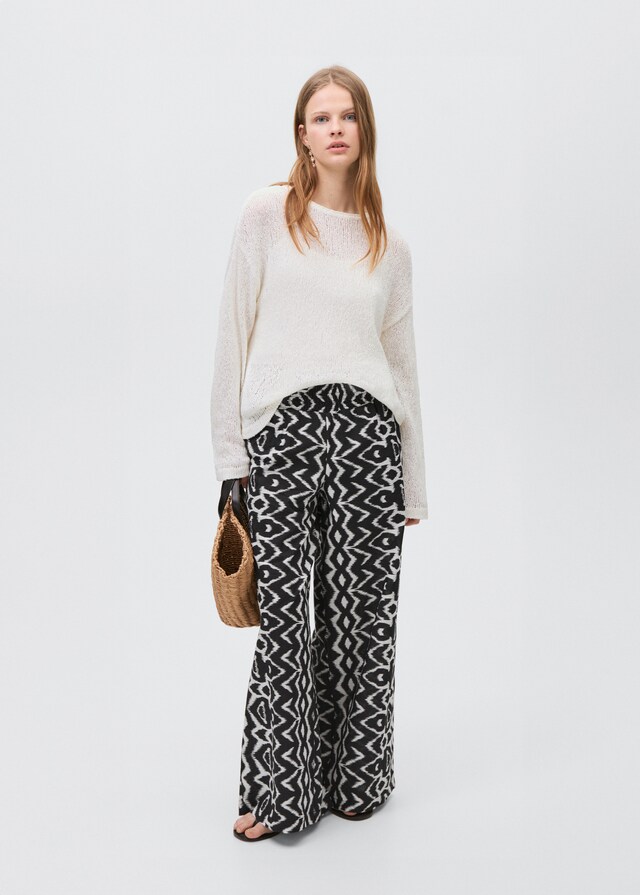 Mango Pantalón Recto Estampado