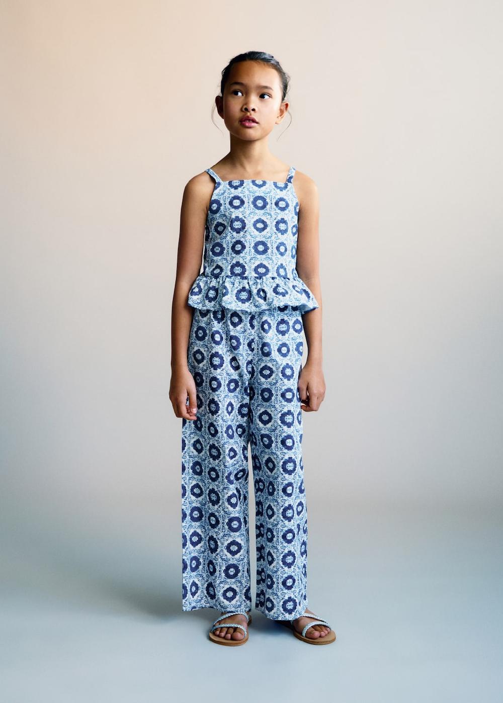 Mango Pantalón recto estampado