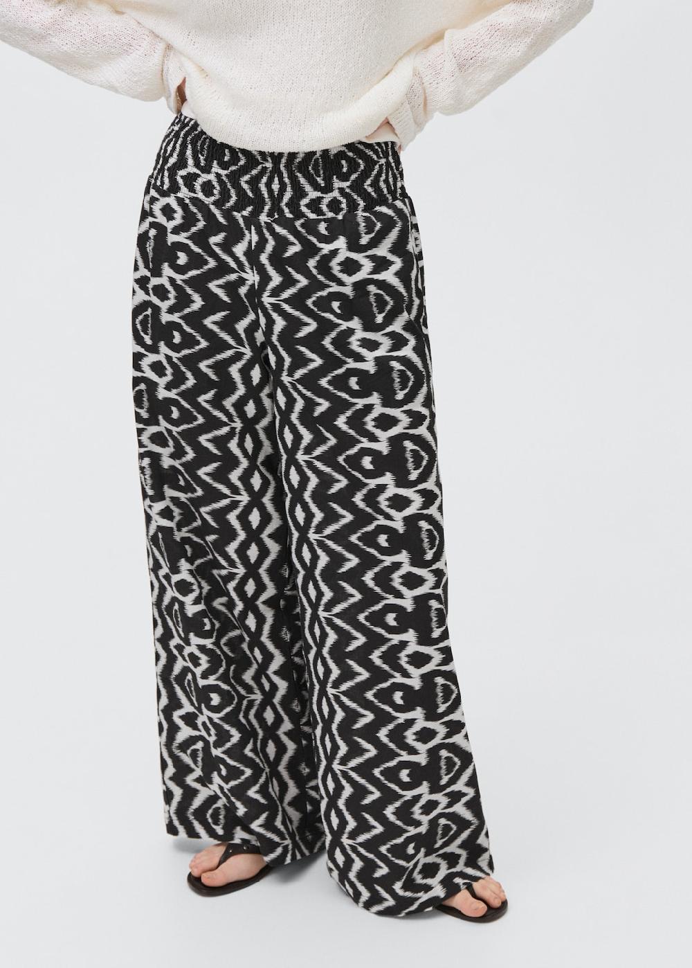 Mango Pantalón recto estampado