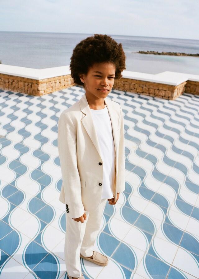 Mango Pantalón Traje Lino