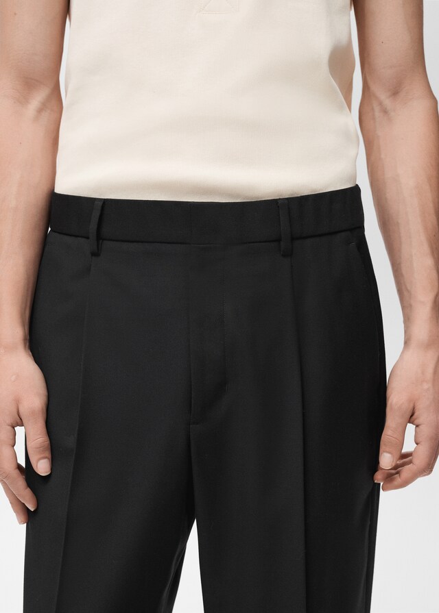 Mango Pantalón Traje Relaxed Fit Pinzas