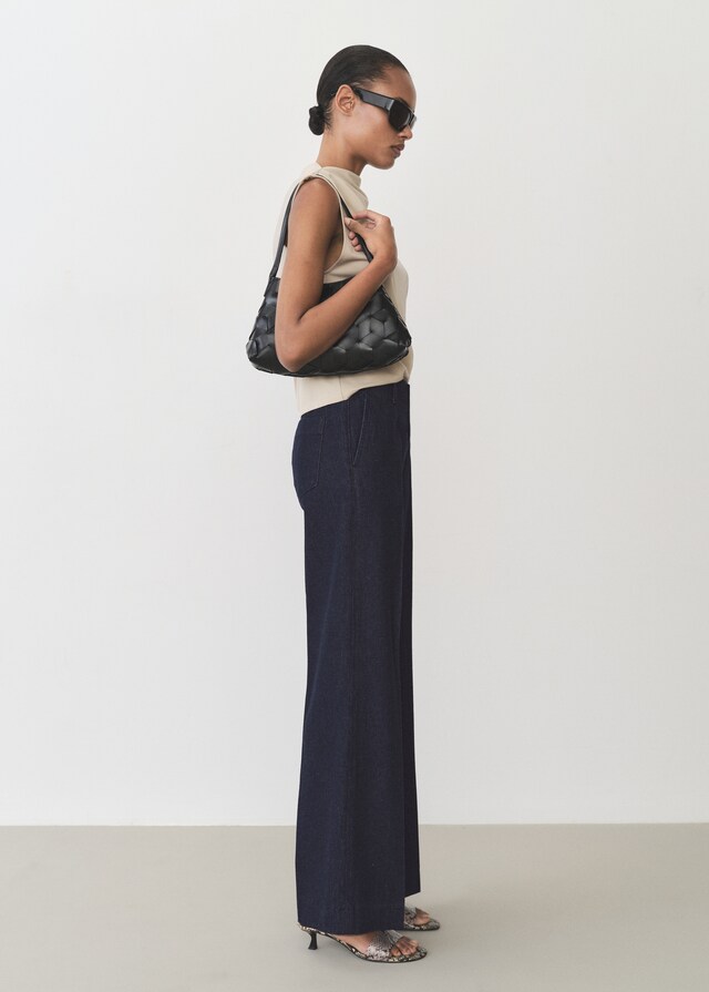 Mango Pantalón Vaquero Tiro Alto Wideleg