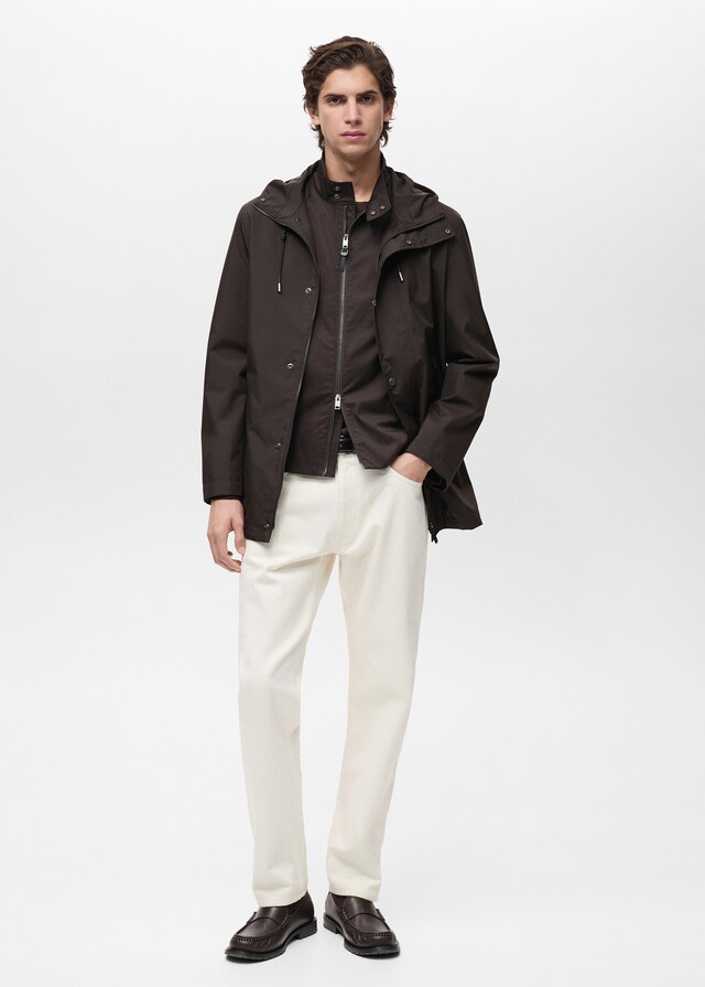 Mango Parka Capucha Water Repellent