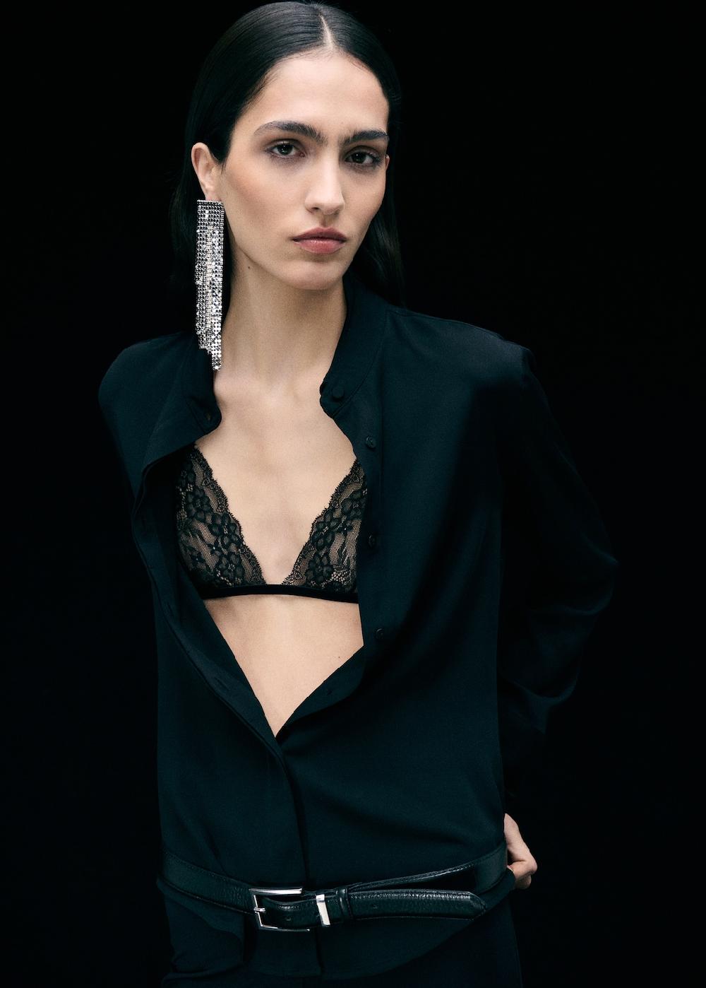 Mango Pendientes cascada brillo